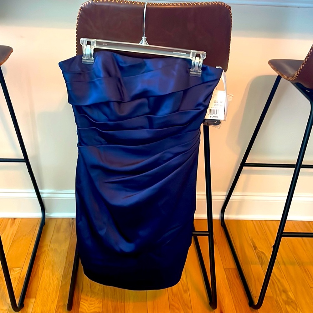 Satin dress color Marine size 8 NWT